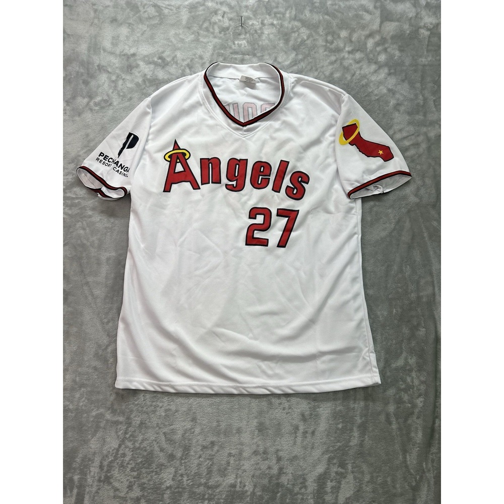 Retro Los Angeles Angels Mike Trout Jersey XL Kloanz California Pull Over Shirt